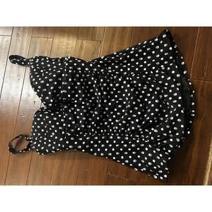 Torrid Black Ruched Skull Print Swim Dress Size 0